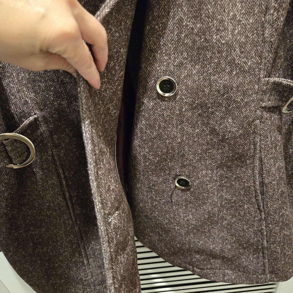 Women's Brown Winter Coat - Picture 5 of 6